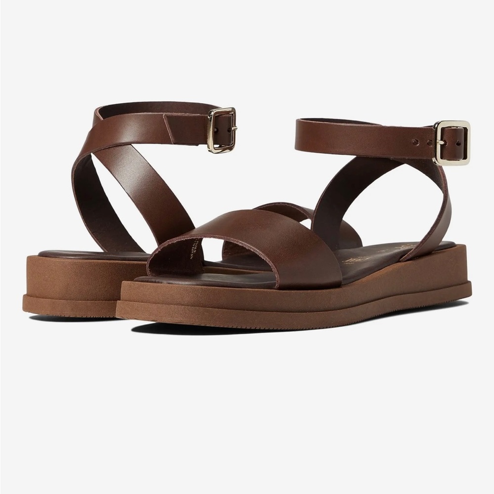 Seychelles Brown Leather Sandals sz 9.5 Made in Italy BRAND NEW